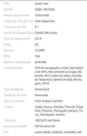 ORIGINAL Samsung GalaxyS5 Ativo Matola Rio - imagem 5