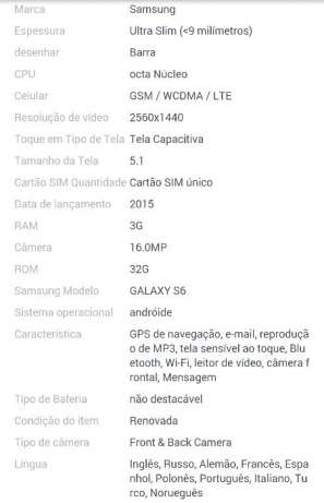 ORIGINAL Samsung S6 32Gb Matola Rio - imagem 4